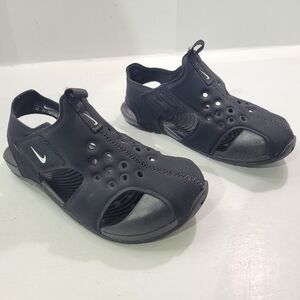 NIKE SUNRAY PROTECT 2 TODDLER KIDS SIZE 10 BLACK HOOK-AND-LOOP SANDAL